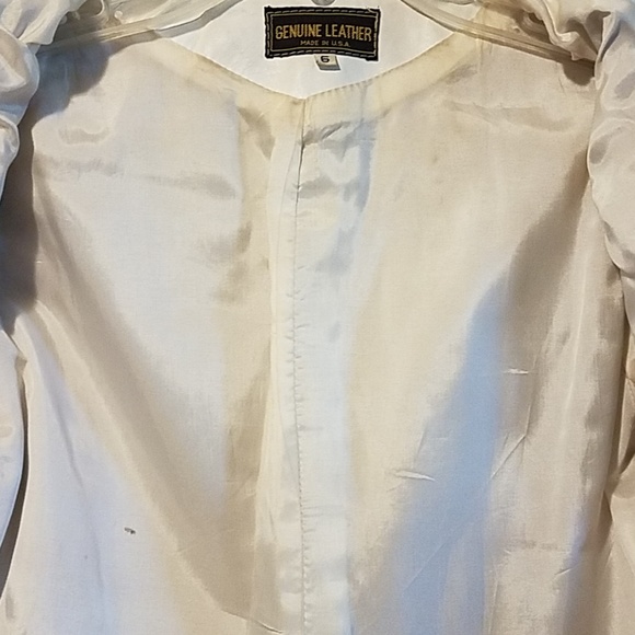 SOLD! Ivory Leather Jacket - Picture 8 of 8